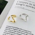 wholesale S925 Silver Irregular Adjustable Open Ecg Ring For Women, Factory Stock-0-2