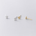 wholesale S925 Sterling Silver Ear Studs for Women, Korean Style Minimalist Small Smooth Flower Sweet and Artistic Earrings G6608-0-0