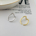 wholesale S925 Silver Irregular Adjustable Open Ecg Ring For Women, Factory Stock-0-3