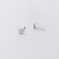 wholesale S925 Sterling Silver Ear Studs for Women, Korean Style Minimalist Small Smooth Flower Sweet and Artistic Earrings G6608-0-4