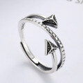 wholesale S925 Sterling Silver Arrowhead Ring Cupid's Arrow Couple Ring Minimalist Arrow Fashion Student Silver Jewelry-0-0
