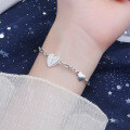 wholesale S925 Sterling Silver Heart Love Bracelet, AliExpress Sourced, Popular in Japan and Korea, Exquisite, Fashionable, Personalized, and Minimalist-0-2