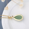 wholesale 925 Silver Gold-Plated with Certificate Natural Jade Hanfu Necklace Pipa-Inlaid Waterdrop Hetian Jade Jasper Pendant-0-2