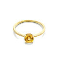 wholesale 9K Gold Natural Crystal Ring, Japanese-style Luxury Minimalist Citrine Birthstone Ring, Can Be Used as 14K/18K Accessory-0-4