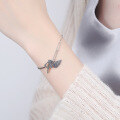 wholesale S925 silver women's bracelet, Korean-style retro Thai silver insect butterfly chain interlocking element hand jewelry, niche design-0-1