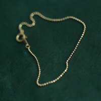 wholesale 14K solid gold ultra-fine beaded sparkle bracelet is a chic and elegant accessory-15cm/1 piece