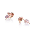 wholesale 18K gold heart-shaped diamond earrings for Valentine's Day, 14K rose gold earrings, 9K gemstone cubic zirconia moissanite earrings-0-2