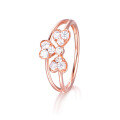 wholesale 18K Gold New Valentine's Day Luxury Four-Leaf Clover Diamond Ring, 14K Gold Moissanite Ring, 9K Zirconia Ring-0-0