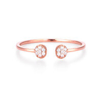 wholesale 14K Rose Gold, 18K Yellow/White Gold, 9K Gold Zircon Moissanite Diamond Ladies' Ring with Customizable Diamond Colors-9K Rose Gold-Moissanite HK13