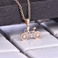wholesale 18K rose gold fresh and sweet bicycle lover diamond pendant, ladies' petite style 9K moissanite necklace gift-0-3