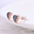 wholesale 18K gold heart-shaped diamond earrings for Valentine's Day, 14K rose gold earrings, 9K gemstone cubic zirconia moissanite earrings-0-3