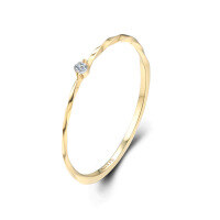 wholesale 18K/14K/9K gold minimalist and fresh style ring with diamond or moissanite, available for dropshipping-9K Rose Gold-Moissanite>13#