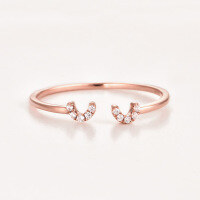wholesale 18K Gold, 9K Rose Gold Fresh Sweet Smile Ring Women's Fashion Commute Jewelry Gift for Girlfriend-9K White Gold-Moissanite HK13