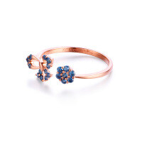 wholesale 18K Gold Genuine ZhanChen Jewelry Butterfly Ring for Women with Blue Sapphire and 9K Moissanite, Custom-Made Direct from Manufacturer, Gift for Girlfriend-9K Gold-Sapphire HK13