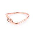 wholesale 9K Gold Geometric Twist Ring with Moissanite in Rose Gold and 18K White Gold, Celebrity Style-0-1