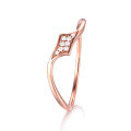 wholesale 9K Gold Geometric Twist Ring with Moissanite in Rose Gold and 18K White Gold, Celebrity Style-0-0