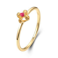wholesale 18K Gold, 14K Ruby, 9K Retro Imperial Style Custom Women's Ring with New Chinese Flair in Vibrant Red-9K Rose Gold-Ruby