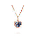 wholesale 18K Gold Light Luxury Heart-Shaped Sapphire Pendant with 9K Gold Moissanite Necklace Diamond Jewelry, Customizable Colors-0-0