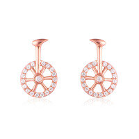 wholesale 14K Rose Gold, 9K Yellow Gold, Genuine 18K White Gold Diamond Moissanite Custom New Year Luck-Turning Earrings-Gold 9K-Moissanite