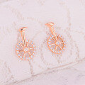 wholesale 14K Rose Gold, 9K Yellow Gold, Genuine 18K White Gold Diamond Moissanite Custom New Year Luck-Turning Earrings-0-3