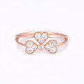 wholesale 18K Gold New Valentine's Day Luxury Four-Leaf Clover Diamond Ring, 14K Gold Moissanite Ring, 9K Zirconia Ring-0-1