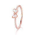 wholesale 18K Rose Gold and 9K Gold New Fresh Sweet Bow Diamond Ring for Women Tail Ring Jewelry Gift for Girlfriend Ins-0-0