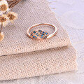 wholesale 14K Rose Gold Blue Zircon Sapphire Women's Ring, Genuine 18K Gold Ring, 9K/10K Setting, Customizable-0-3