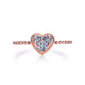 wholesale 18K rose gold and 9K blue zirconia heart-shaped sapphire ring for women, Valentine's Day gift-0-1