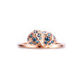 wholesale 14K Rose Gold Blue Zircon Sapphire Women's Ring, Genuine 18K Gold Ring, 9K/10K Setting, Customizable-0-0