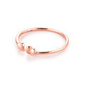 wholesale 14K heart-shaped open small delicate ring, genuine 18K plain gold tail ring, 9K gold jewelry for women processing wholesale-0-1