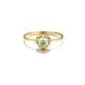 wholesale 9K, 14K, 18K gold vintage-style crown ring with natural emerald zirconia, factory direct wholesale-0-3
