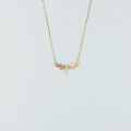 wholesale 18K Gold, 9K Gold, AU750 Diamond Fashionable and Chic Internet-Famous Cute Dragonfly Moissanite Collarbone Necklace-0-4