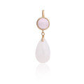 wholesale 925 Silver Metal Material Wholesale Fashion Minimalist Style Gold-Plated Mother-of-Pearl Necklace with Certificate, Waterdrop Hetian Jade Pendant-0-7