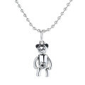 wholesale 925 Sterling Silver Korean Dongdaemun Movable Small Bear Pendant Accessory, Sweet and Fresh Versatile Elegant Women's Necklace-0-6
