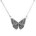 wholesale 925 Silver Butterfly Necklace for Women, Ins Minimalist Vintage Antique Elegant Pendant Design, Collarbone Chain-0-4