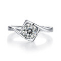 wholesale S925 Silver Moissanite Angel's Kiss Adjustable Ring Fashion Jewelry Ready for Wholesale-0-4