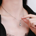 wholesale 925 Sterling Silver Korean Dongdaemun Movable Small Bear Pendant Accessory, Sweet and Fresh Versatile Elegant Women's Necklace-0-2
