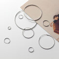 wholesale S925 Sterling Silver 12mm 15mm Wire Diameter Large Hoop Earrings Versatile Elegant Mini Circular Ear Clasp Earrings G0083-0-3