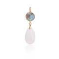 wholesale 925 Silver Metal Material Wholesale Fashion Minimalist Style Gold-Plated Mother-of-Pearl Necklace with Certificate, Waterdrop Hetian Jade Pendant-0-5