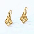 wholesale Metal: S925 Silver Plated with 9K Gold Japanese and Korean Light Luxury Geometric Diamond Drop Earrings for Women, Vintage Floral Vine Earrings, Mori Girl Style Earrings Wholesale-0-2
