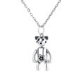 wholesale 925 Sterling Silver Korean Dongdaemun Movable Small Bear Pendant Accessory, Sweet and Fresh Versatile Elegant Women's Necklace-0-5