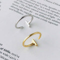 wholesale S925 Sterling Silver Micro-paved Zirconia Geometric Open Ring For Women,ins。-0-2