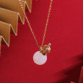 wholesale 925 silver antique gold-plated with Hetian jade pendant, light luxurygourd necklace with certificate from the manufacturer-0-6