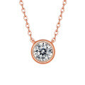 wholesale S925 rose gold plated sterling silver with moissanite bubble pendant necklace including chain, in stock-0-4