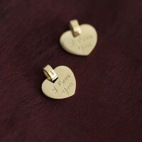 wholesale 9K Solid Gold Korean Factory I Love You Heart Coin Pendant Necklace for Girlfriend-9K pendant (excluding necklace)