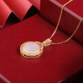 wholesale 925 silver gold-plated retro-style Chinese chic luxury pendant necklace with certificate, inlaid with Hetian jade-0-1