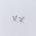 wholesale S925 silver earrings for women, sweet butterfly earrings, cute, petite, elegant, trendy, fashionable small animal jewelry E6015-0-3