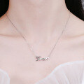wholesale Metal material S925 Sterling Silver Creative English Letters Forget-Me-Not Eternal Necklace Fashionable Temperament New Gift for Women Collarbone Chain-0-2