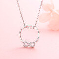 wholesale S925 silver necklace for women, Korean-style diamond-encrusted fashion small fresh bow pendant, cute and girlish short choker-0-0