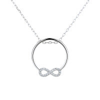 wholesale S925 silver necklace for women, Korean-style diamond-encrusted fashion small fresh bow pendant, cute and girlish short choker-YD001/Platinum Gold Approx. 2.85g>925 Silver